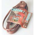 Coleman Cable 09407 7' 16/2 Brown Slenderplug Indoor Cube Tap Extension Cord 94078907